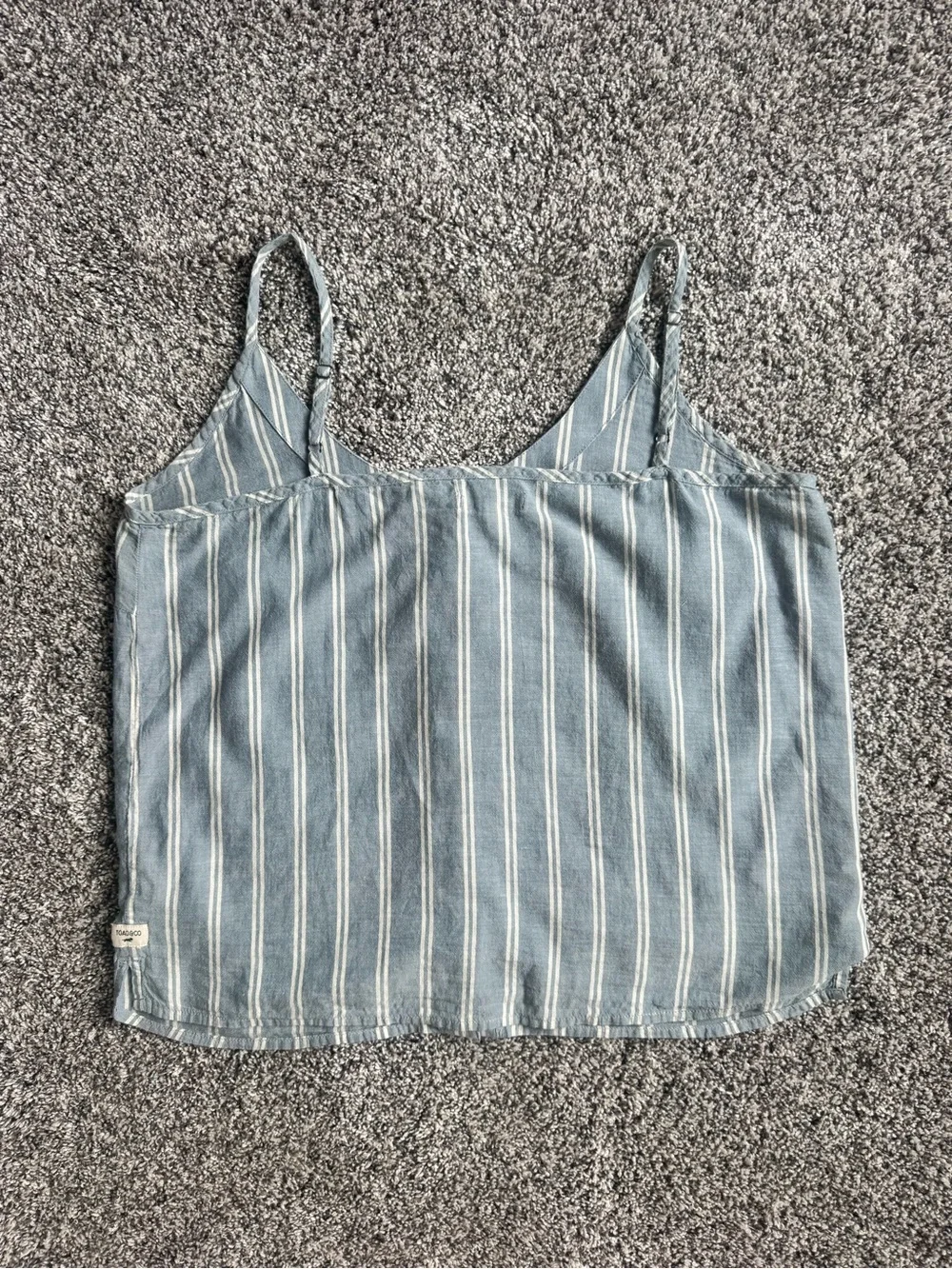 Toad&Co Women’s Striped Blue Button-Front Cami Top - Picture 2 of 4